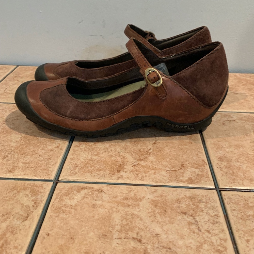 Merrell Plaza MJ Mary Jane Saddle Shoes Brown size 9.5 - Picture 3 of 8